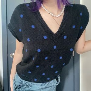 Cute polkadot knit sweater